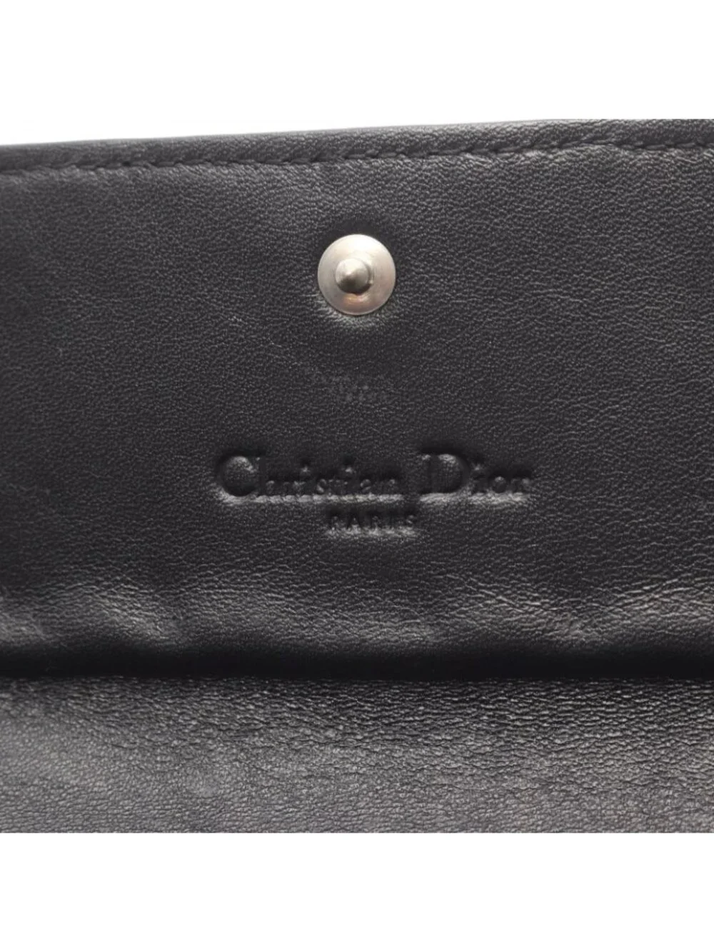 Dior Bifold Wallet Cannage Black Leather Zip - Picture 4 of 5